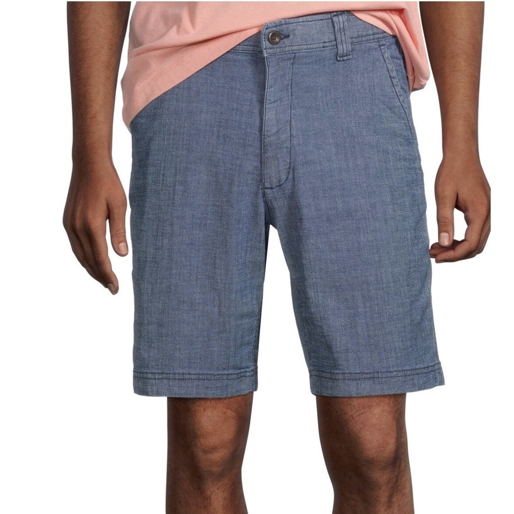 mens‎ size 44 Comfort stretch waistband light wash chambray Shorts